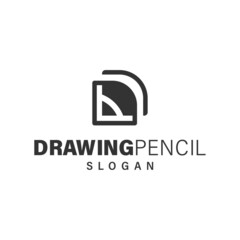 Pencil logo with letter D logo for education or drawing logo