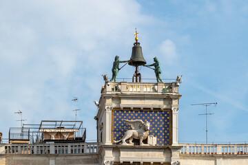 View of Saint Mark's Clock Tower (Torre dell'Orologio) in Venice