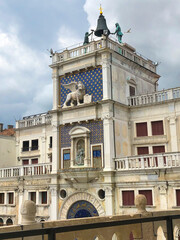 View of Saint Mark's Clock Tower (Torre dell'Orologio) in Venice
