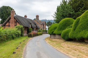 Fototapeta na wymiar country houses in the village, Uk, Shropshire, Brampton Bryan
