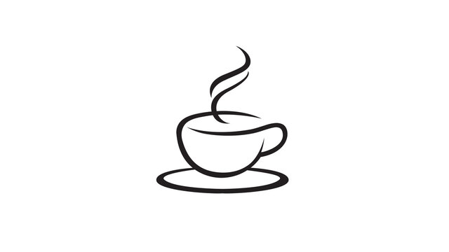 creative black coffee cup logo vector