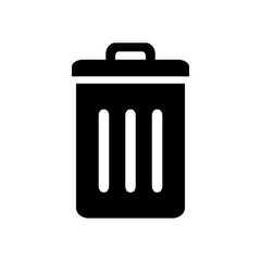 Trash can icon. Garbage bin with lid vector. Delete files symbol illustration