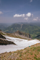 Aerial Panoramic View - Snow Mountains  - Train from Rothorn to Brienz - Brienz-Rothorn bahn is a...