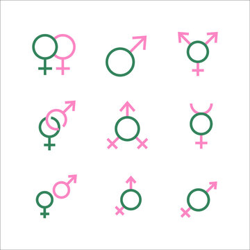 gender icon set. gender pack symbol vector elements for infographic web