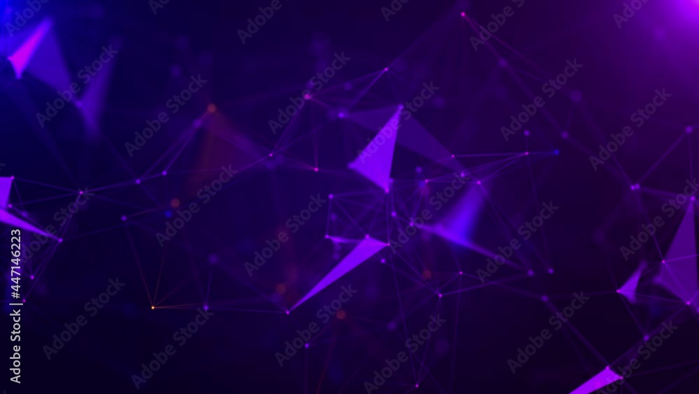 Poster 4k abstract polygon and line connect to dot motion loop background. business science and technology,