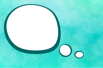 Dialogue bubbles. Square dialog on a turquoise background. Place for your text. Dialog box sketch. Speech bubble for messages. Dialogue cloud with copy space. 3d visualization.