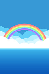 海と虹　長方形　縦