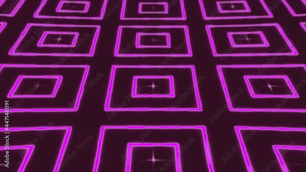Poster abstract pink background of transforming squares and lines, seamless loop. motion. kaleidoscopic pat
