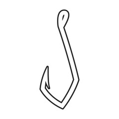Fish hook vector icon.Outline vector icon isolated on white background fish hook.