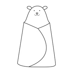 Towel vector icon.Outline vector icon isolated on white background towel.