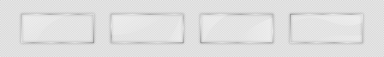 Glass plate in rectangle frame