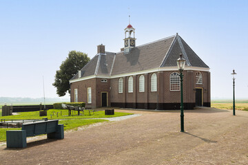 Church from 1834 on the former island of Schokland in the Zuiderzee. - obrazy, fototapety, plakaty