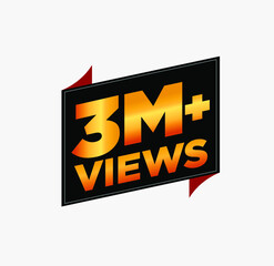 3M views sticker. 3 million views on social media celebration post. 