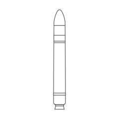 Space rocket vector icon.Outline vector icon isolated on white background space rocket.