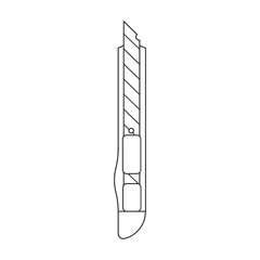 Stationery knife vector icon.Outline vector icon isolated on white background stationery knife.