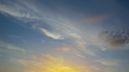 Naklejka na ściany i meble Landscape sky with clouds until sunset