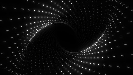 Abstract Plexus tunnel. Dots and lines connection