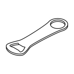Bottle-opener isometric vector icon.Outline vector icon isolated on white background bottle-opener.