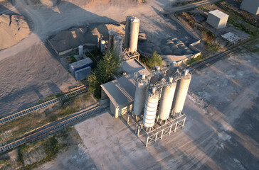 Ready mix concrete batching plant. Producing сoncrete and portland cement mortar for construction...