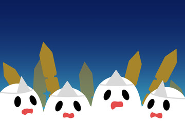 Obraz premium オバケの背景 長方形 卒塔婆