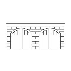Garage of building vector icon.Outline vector icon isolated on white background garage of building.