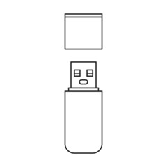 Usb vector icon.Outline vector icon isolated on white background usb.
