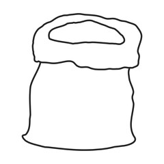 Bag of flour vector icon.Outline vector icon isolated on white background bag of flour.