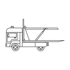 Truck tow vector icon.Outline vector icon isolated on white background truck tow.