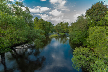Tepla Vltava river near Lenora village in summer sunny evening