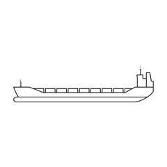 Barge vector icon.Outline vector icon isolated on white background barge.