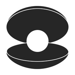 Pearl shell vector icon.Black vector icon isolated on white background pearl shell.