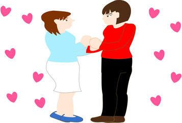 見つめあうレズのカップル