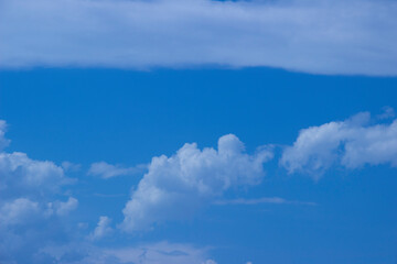 blue sky background with tiny clouds. panorama
