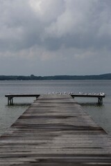 Fototapeta premium wooden pier on the lake