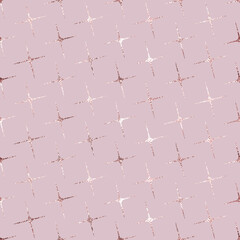 Star seamless pattern. Stars background rose gold ​for print. Pink texture with effect marble metallic foil. Repeated pattern. Repeating  glam design. Modern glitter wallpaper, gift wrapper. Vector