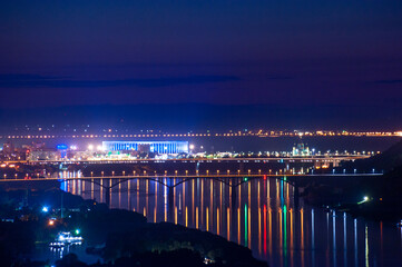View of the night city Nizhny Novgorod