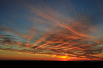 Cloud pattern on the dawn sky