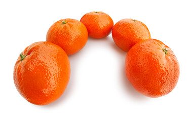 tangerine path isolated on white