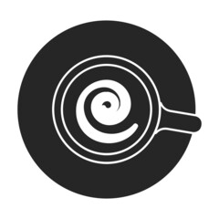 Coffee top vector icon.Black vector icon isolated on white background coffee top .