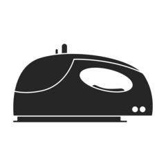 Electric iron vector icon.Black vector icon isolated on white background electric iron.