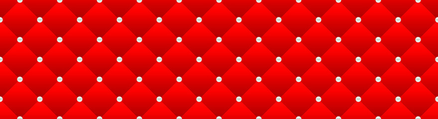 Red luxury background with small pearls and rhombuses. Seamless vector illustration. 