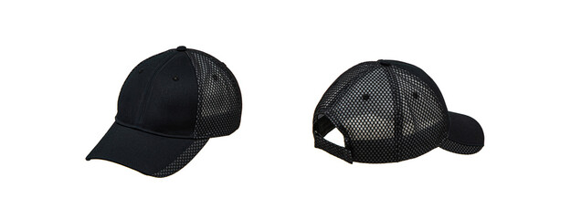 Baseball cap from different sides. Mockup for design creation. Isolate on abel back