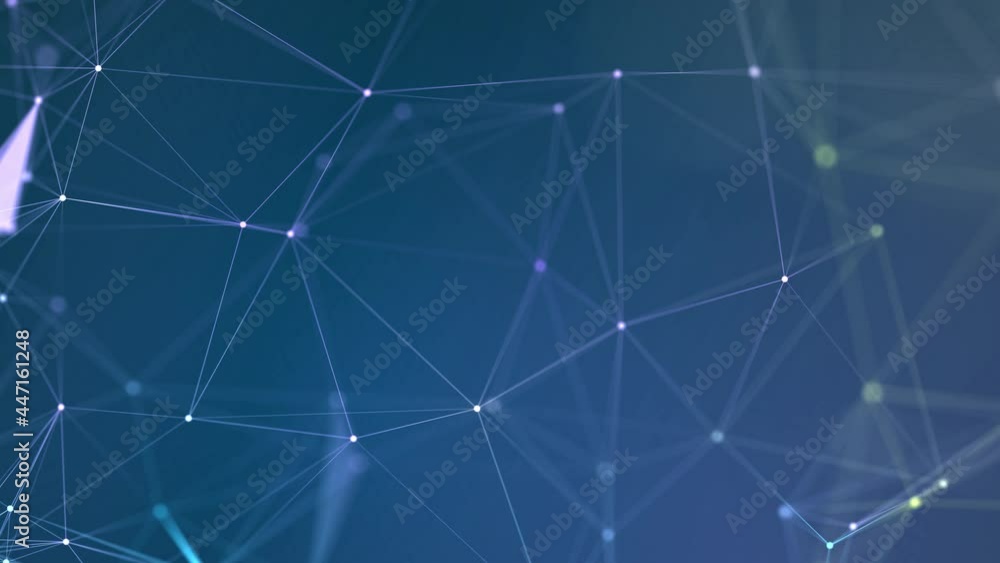 Poster 4k abstract polygonal connected lines and dots loop background. graphic plexus background. science, 