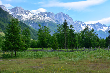 The Accused Mountains in Albania visible from Valbone Valley