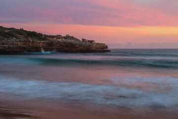 Beautiful seascape with beach, cliffs and ocean.