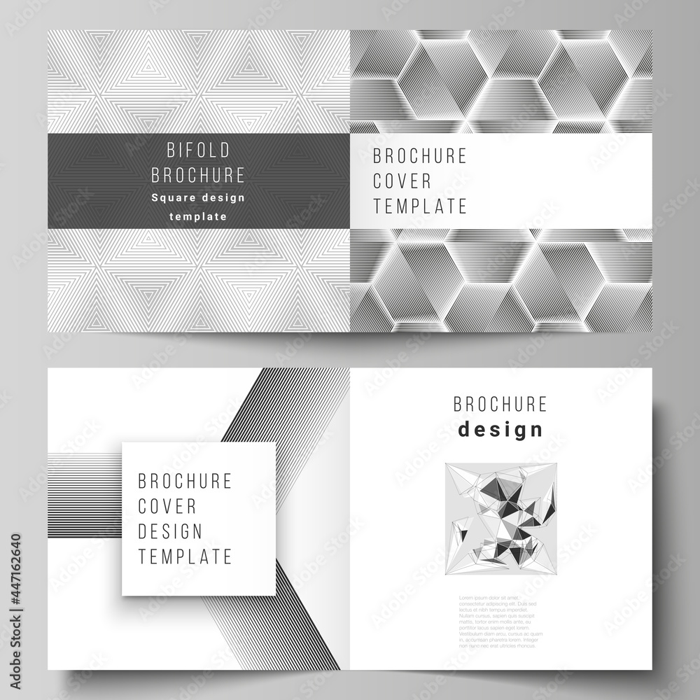 Poster the vector layout of two covers templates for square design bifold brochure, magazine, flyer, bookle
