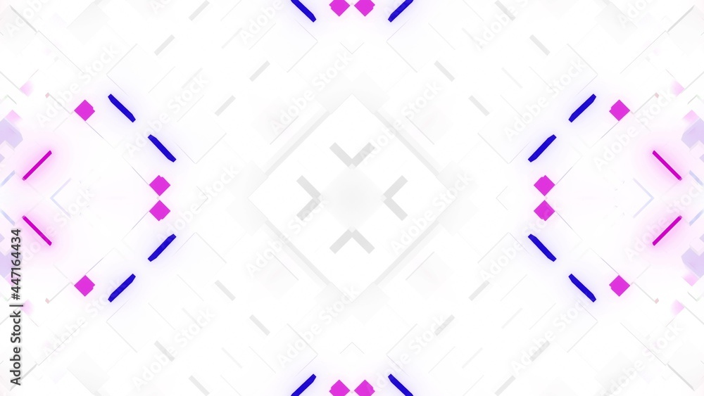Poster 3d render. abstract white sci-fi bg with symmetrical geometric pattern like mandala or kaleidoscope.