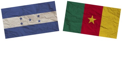 Cameroon and Honduras Flags Together Paper Texture Effect Illustration