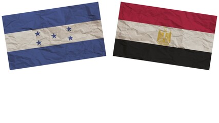 Egypt and Honduras Flags Together Paper Texture Effect Illustration