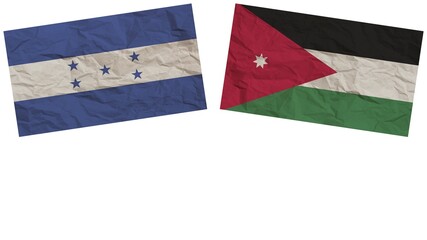 Jordan and Honduras Flags Together Paper Texture Effect Illustration